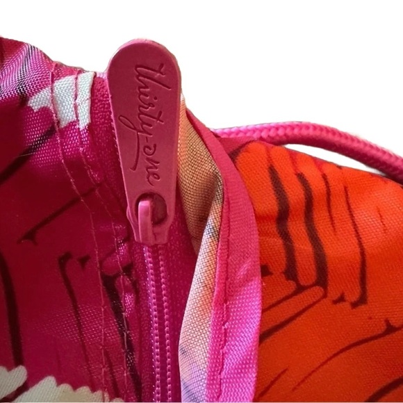 THIRTY-ONE ~ Multi-colored herringbone print canvas gym bag front pocket - Picture 4 of 5